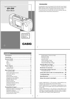 Casio QV 200 manual. Camera Instructions.